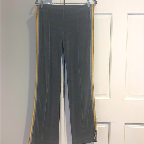 Vince Velour Wide Leg Side Stripe Track Pant Medium Grey Size Small - Picture 4 of 10
